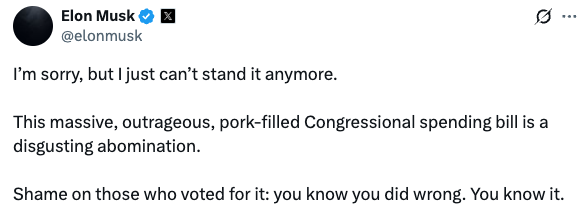 I’m sorry, but I just can’t stand it anymore.

                This massive, outrageous, pork-filled Congressional spending bill is a disgusting abomination.

                Shame on those who voted for it: you know you did wrong. You know it.