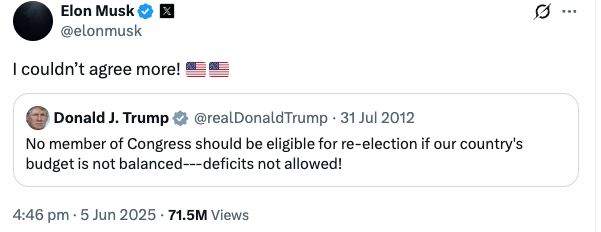 No member of Congress should be eligible for re-election if our country's budget is not balanced---deficits not allowed!
                @realDonaldTrump
                31 Jul 2012
            