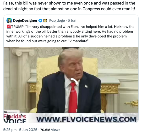 False, this bill was never shown to me even once and was passed in the dead of night so fast that almost no one in Congress could even read it!