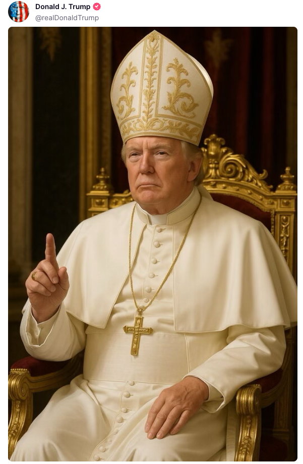 Donny Dipshit playing Pope.