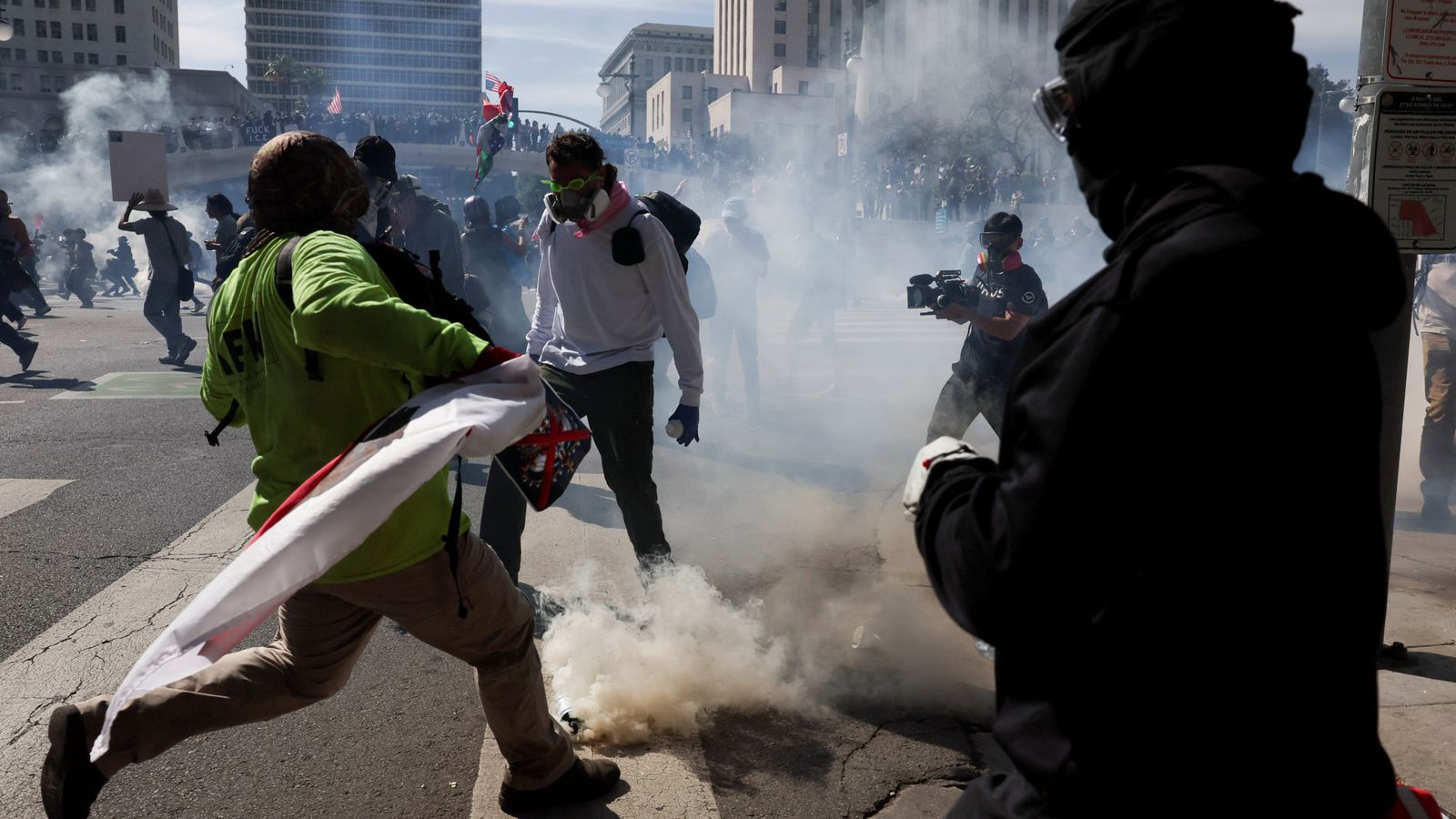 No Kings - Tear Gas fired on non-violent protesters in LA